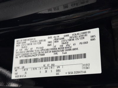 2019 Ford Super Duty F-250 SRW XLT 4WD Crew Cab 6.75' Box