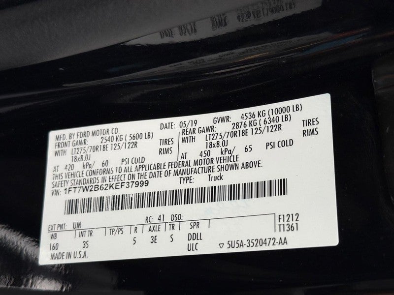 2019 Ford Super Duty F-250 SRW XLT 4WD Crew Cab 6.75' Box