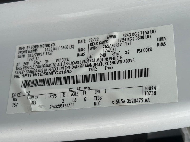 2022 Ford F-150 XLT 4WD SuperCrew 5.5' Box