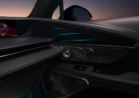 Selectable ambient lighting glows in the passenger door panel. | Uptown Lincoln in Wauwatosa WI