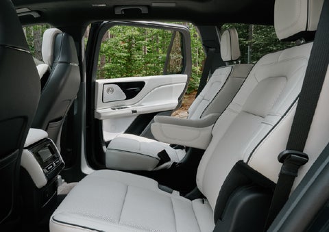 A side view of the second row with captain’s chairs in a 2027 Lincoln Aviator® Black Label™ SUV. | Uptown Lincoln in Wauwatosa WI