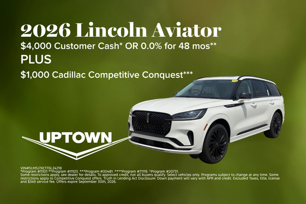 2026 Lincoln Aviator with $4K cash or 0% APR