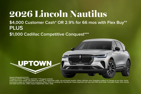 2026 Lincoln Nautilus with $4K cash or 2.9% APR