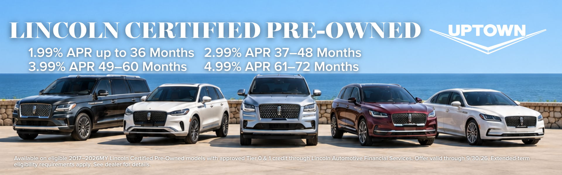 Lincoln Certified Pre-Owned vehicles with 1.99% APR