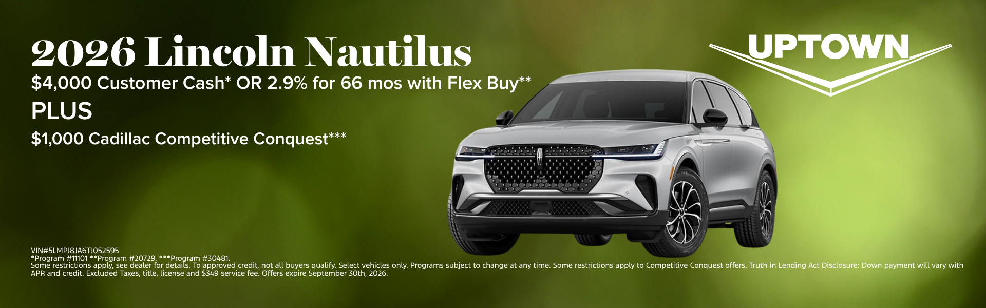 2026 Lincoln Nautilus with $4K cash or 2.9% APR